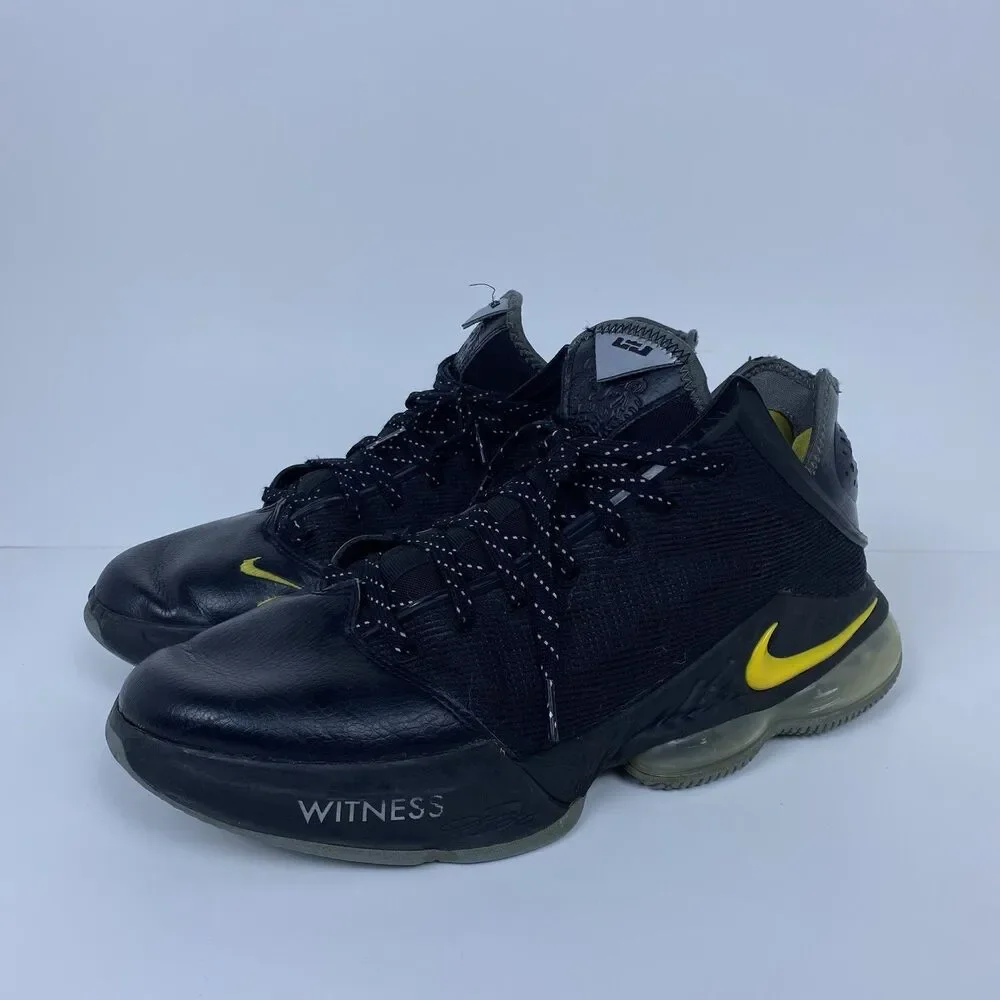 Nike LeBron 19 Low Shoes Witness Black University Gold DH1270-002 Men's Size 12